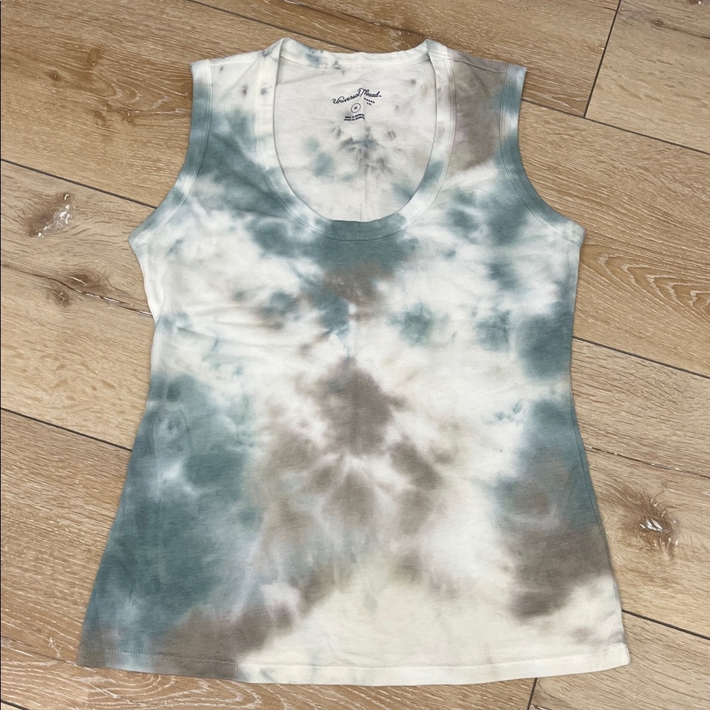 Universal Thread Blue and Brown Tie-Dye Tank Top